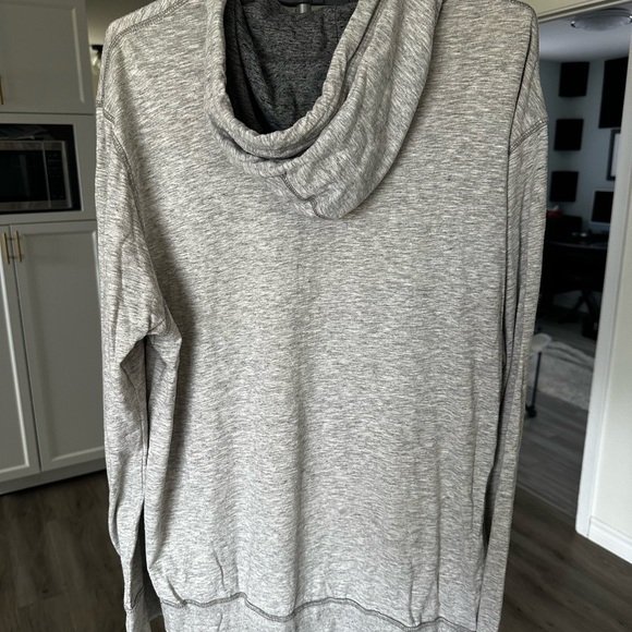 Men’s L Gray Hooded Sweatshirt with Buttons - Picture 4 of 5